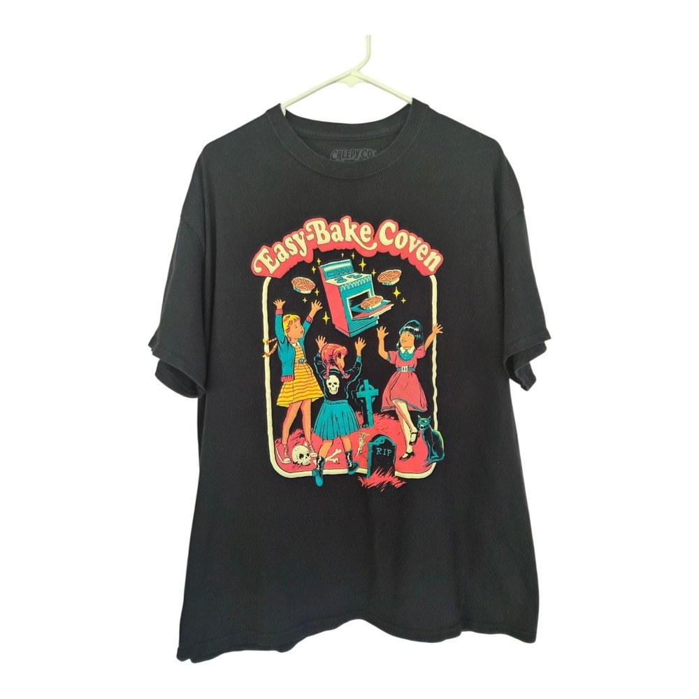 Creepy Co Tasty Bake Coven Graphic Tee XL Black Halloween Witch Goth Horror